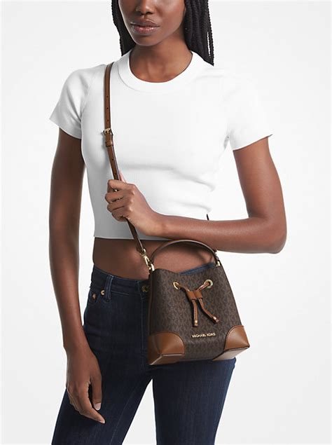 michael michael kors mercer small logo bucket bag|Michael Kors crossbody bag small.